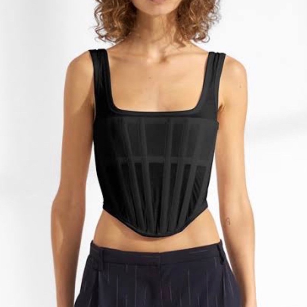 Dion Lee Black Sheer Jersey Corset